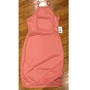 Peach colored dress- stretchy material